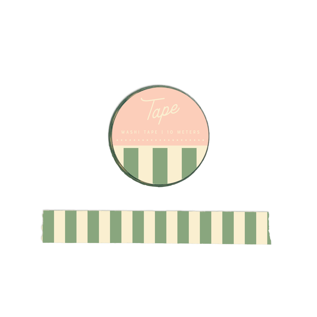 Ruff House : Striped Washi Tape : Green