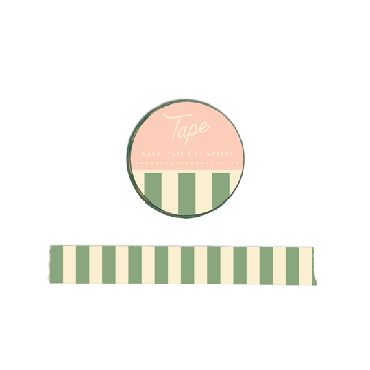 Ruff House : Striped Washi Tape : Green