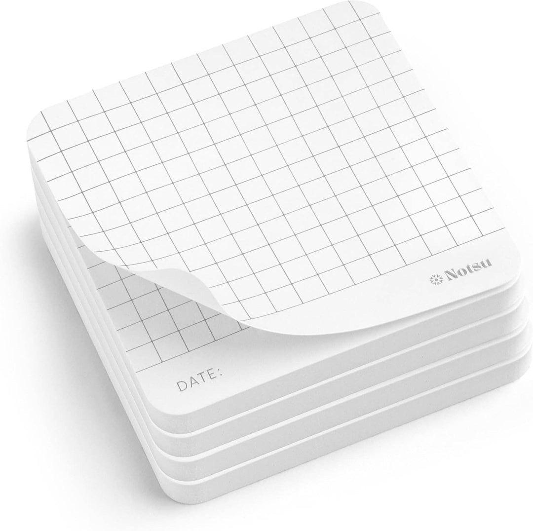 Notsu : Sticky Notes 4pk : White Graph Grid
