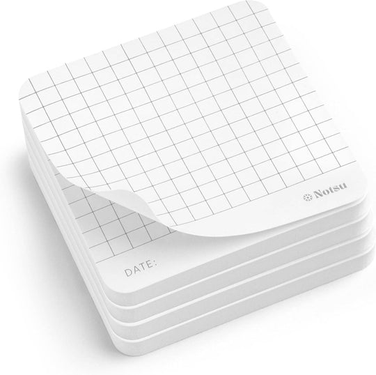 Notsu : Sticky Notes 4pk : White Graph Grid