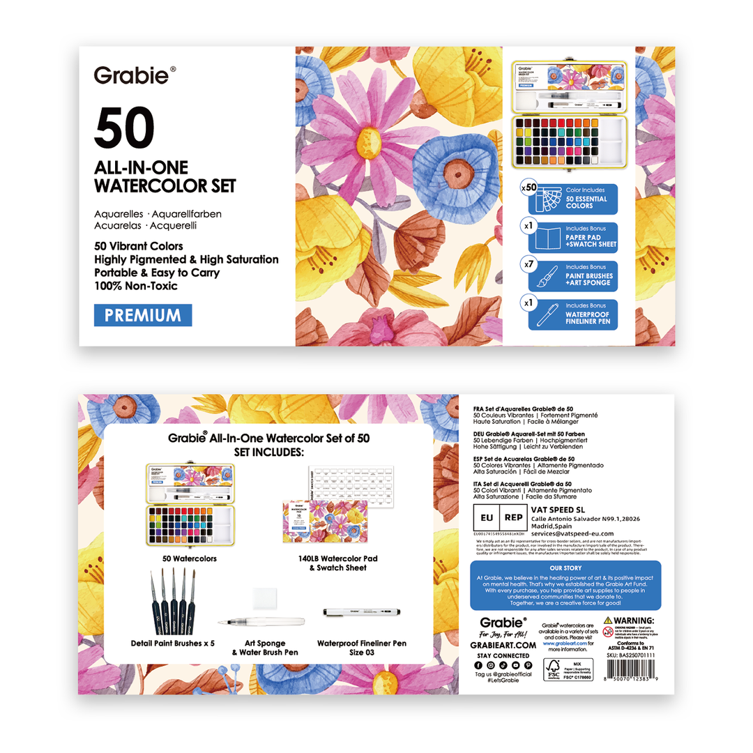 Grabie : All-In-One Premium Watercolour Set of 50