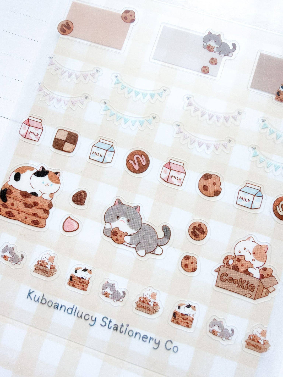 Kuboandlucy Stationery Co | Cookie Cat Clear Sticker Sheet