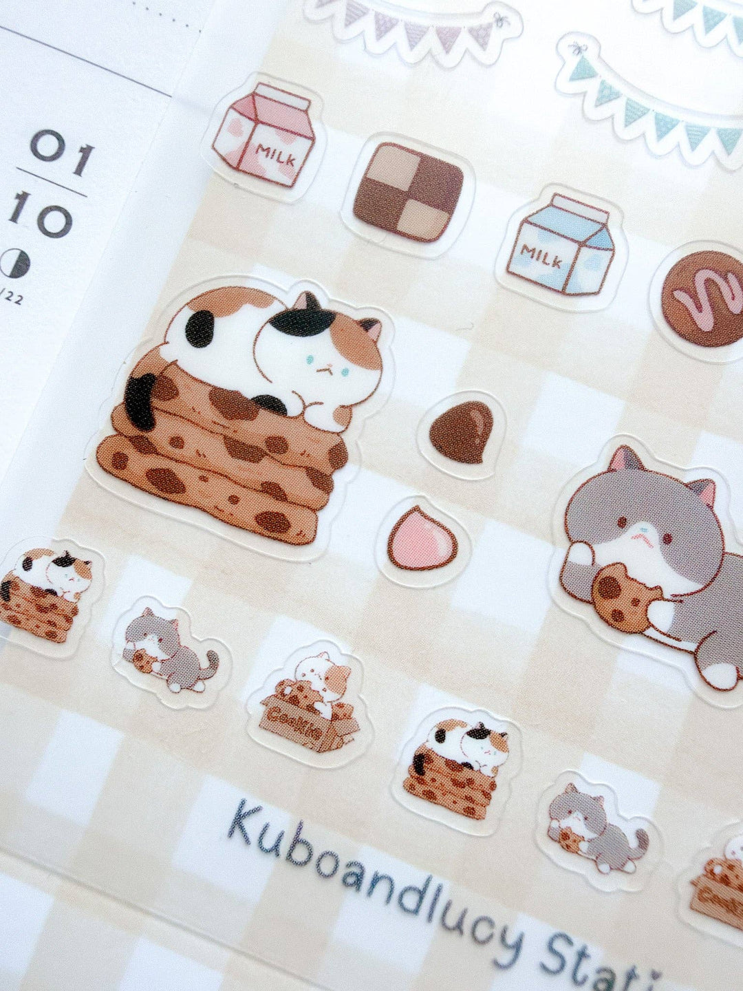 Kuboandlucy Stationery Co | Cookie Cat Clear Sticker Sheet