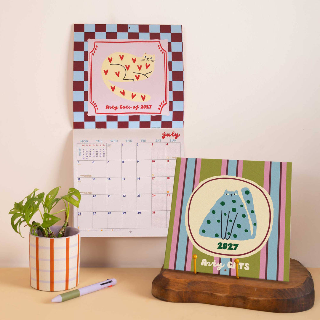 2027 Compact Wall Calendar | Arty Cats