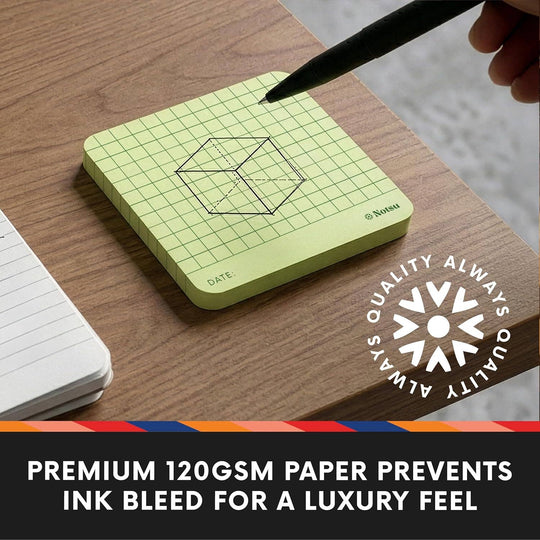 Notsu : 3x3 Sticky Notes 4pk : Graph Grid