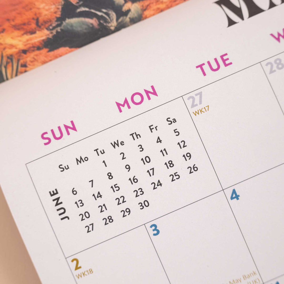 2027 Wall Calendar | Retro Future Spacescapes | Sunday Start