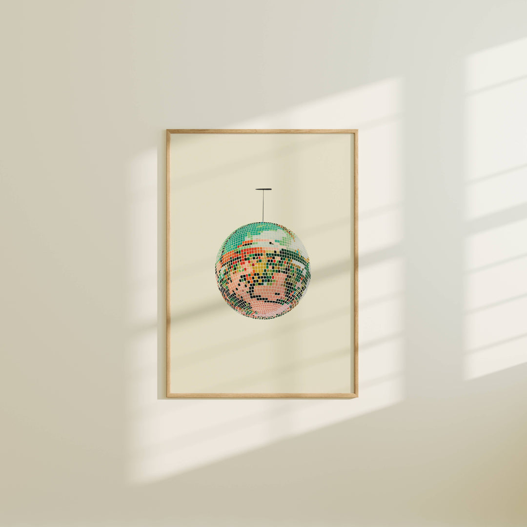 Artbaby : Vintage Discoball/Mirrorball Art Print