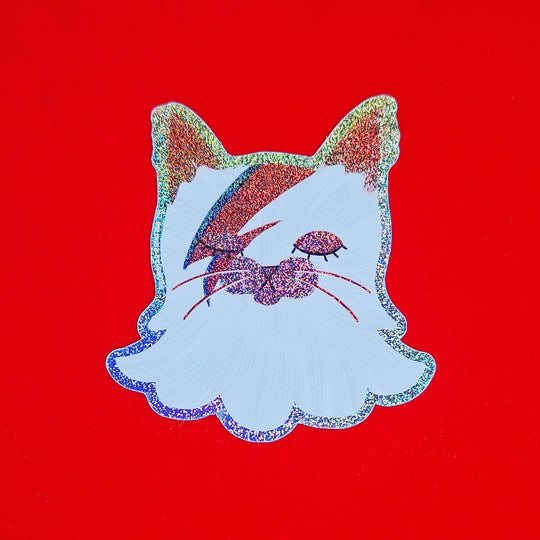 Bromstad Printing : David Bowie Cat - Sparkle Sticker