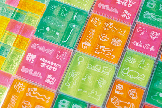 KING JIM : KORI JIRUSHI Color Acrylic Stamp : 6pcs Set