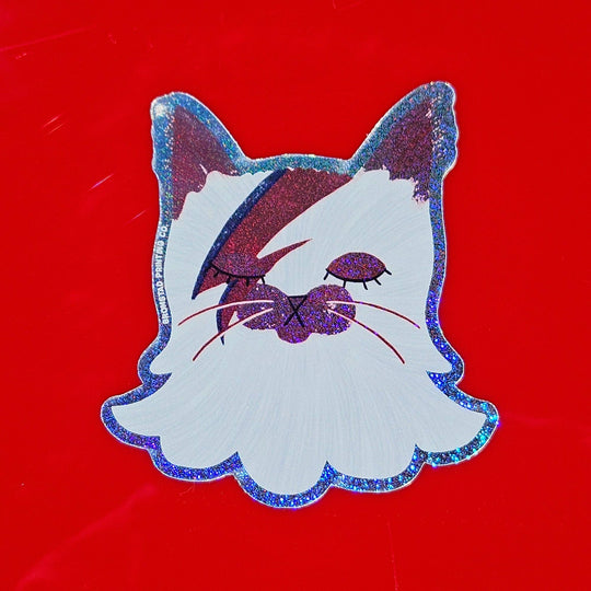 Bromstad Printing : David Bowie Cat - Sparkle Sticker