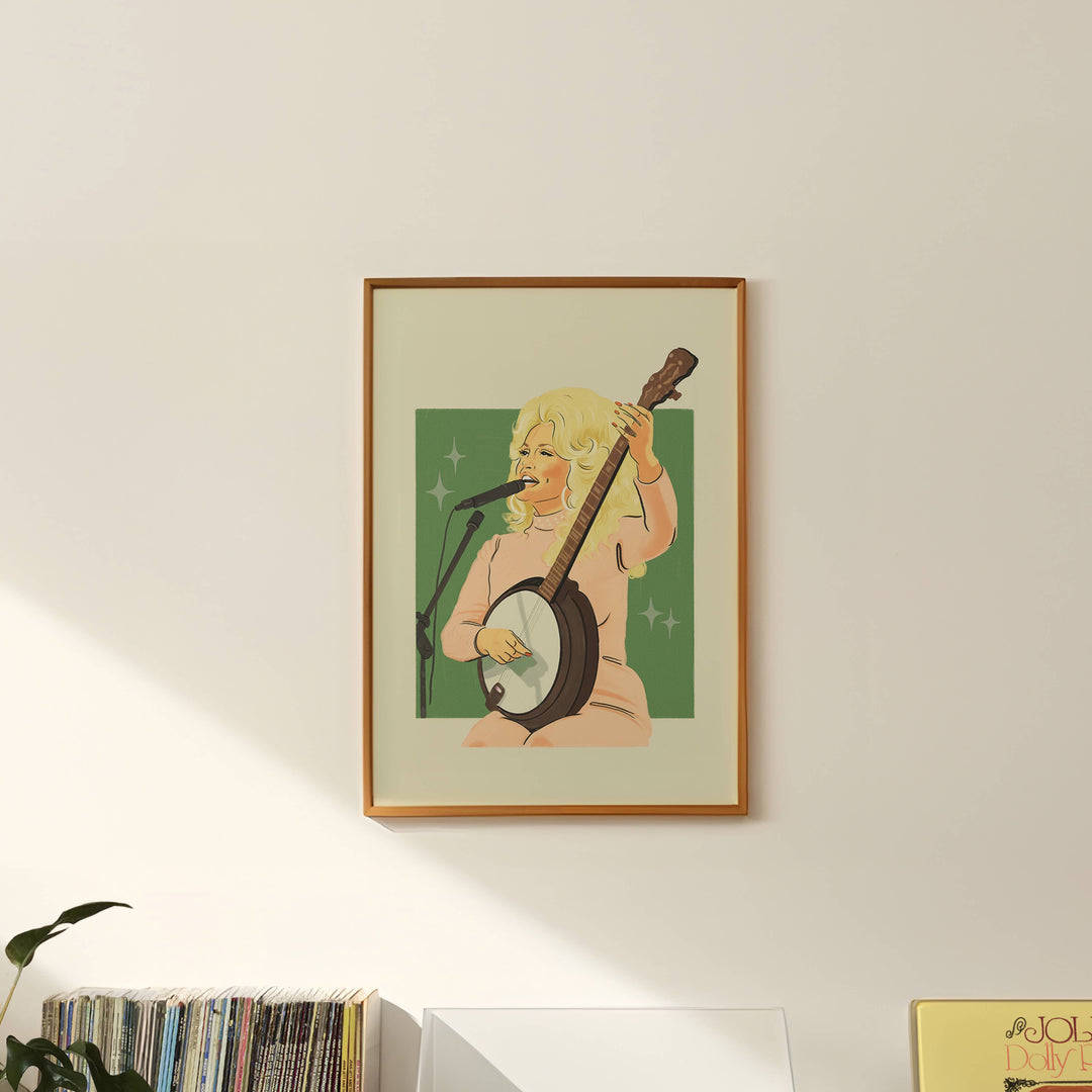 Artbaby : Dolly Parton Banjo 1976 Art Print
