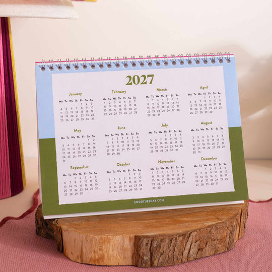 2027 Desk Calendar | Bold Block