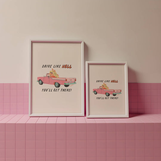 Artbaby : Miss Piggy Drive Like Hell Art Print