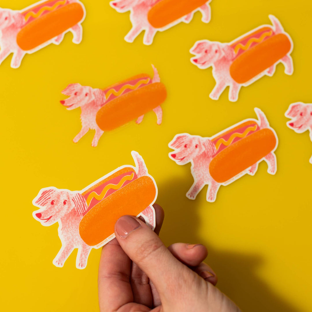 Bromstad Printing : Hot Dog Clear Sticker