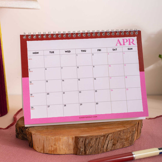 2027 Desk Calendar | Bold Block