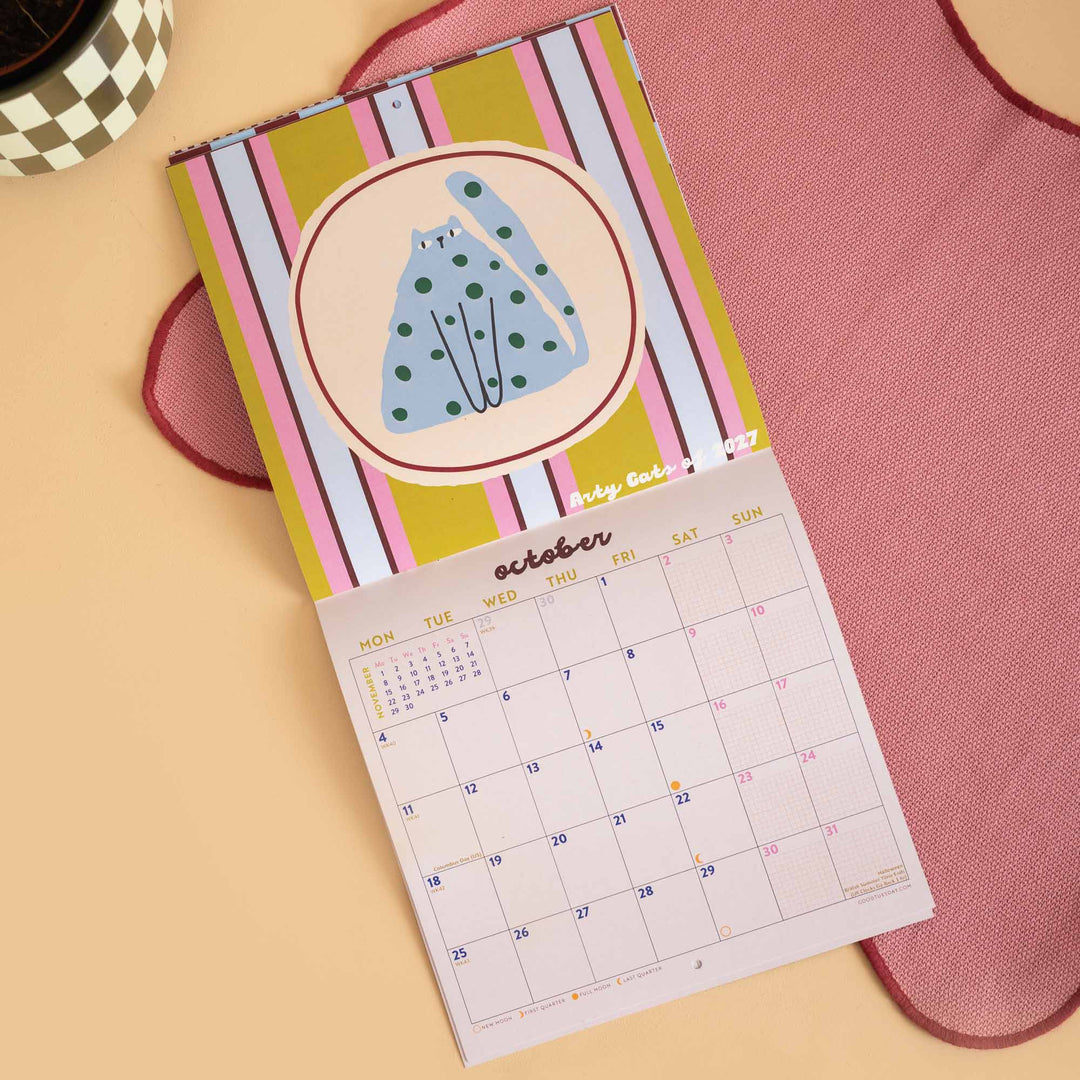 2027 Compact Wall Calendar | Arty Cats