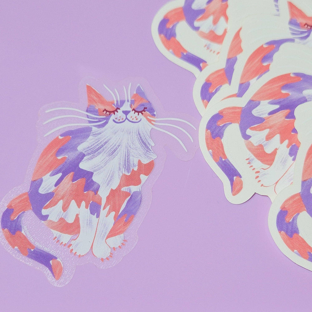 Bromstad Printing : Calico Cat - Clear Sticker