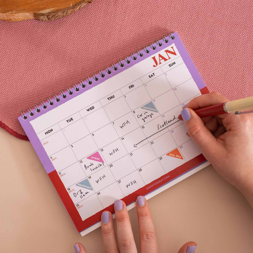 2027 Desk Calendar | Bold Block