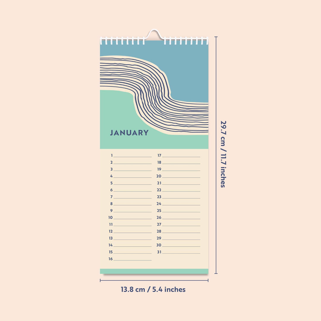 Undated Birthday Calendar | Tidal Waves