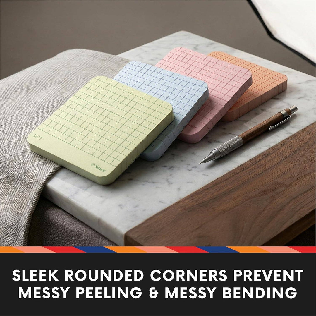 Notsu : 3x3 Sticky Notes 4pk : Graph Grid