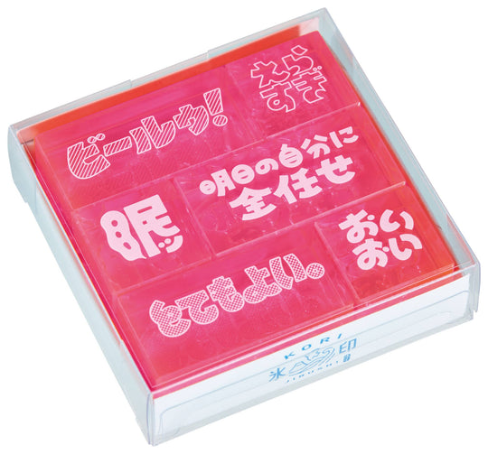 KING JIM : KORI JIRUSHI Color Acrylic Stamp : 6pcs Set
