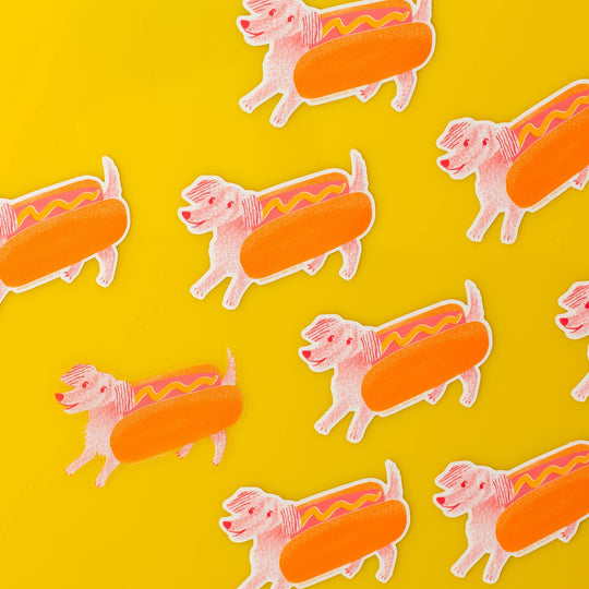 Bromstad Printing : Hot Dog Clear Sticker