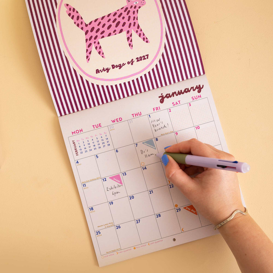 2027 Compact Wall Calendar | Arty Dogs