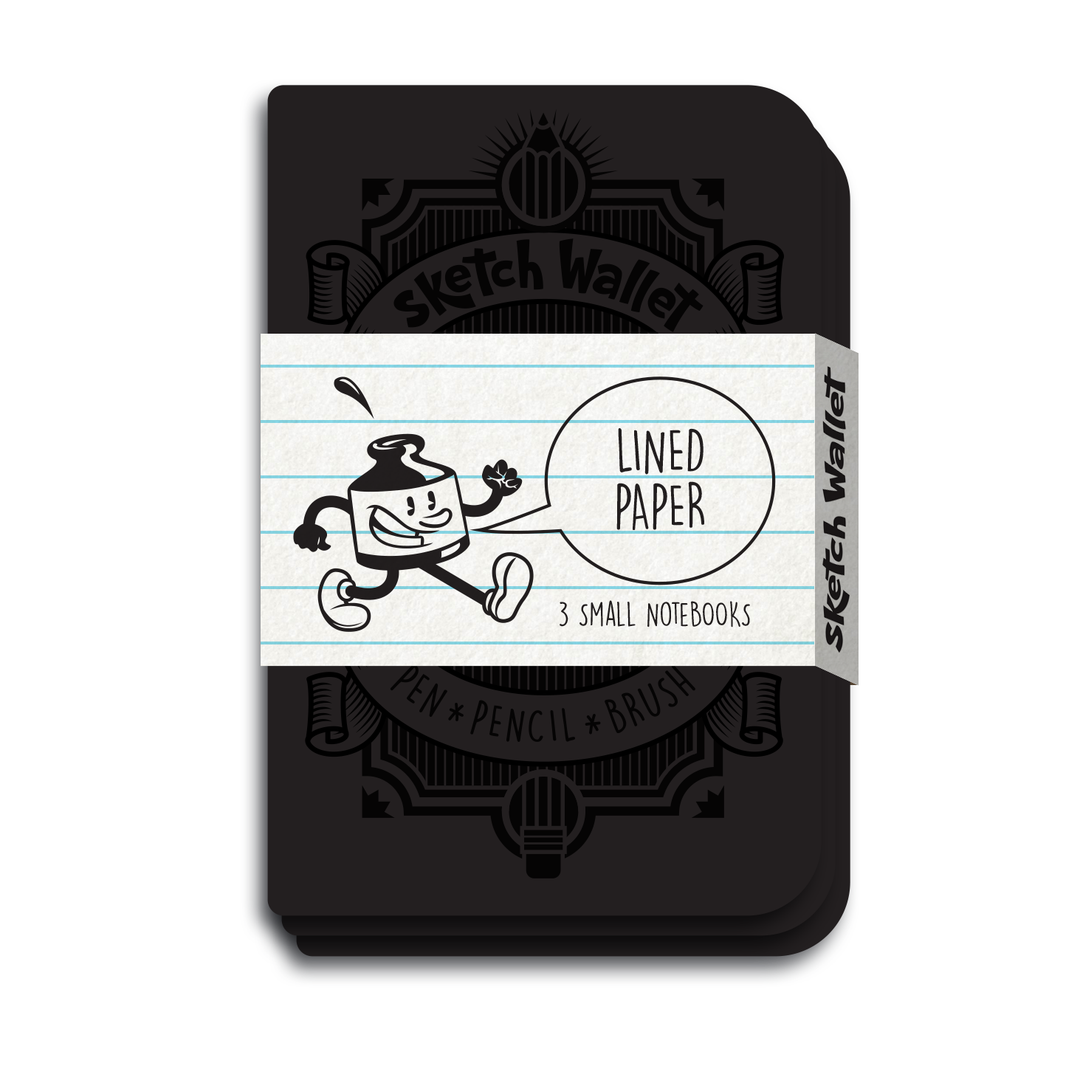 Inky's : Small Lined Paper Sketchbooks - 3 Pack