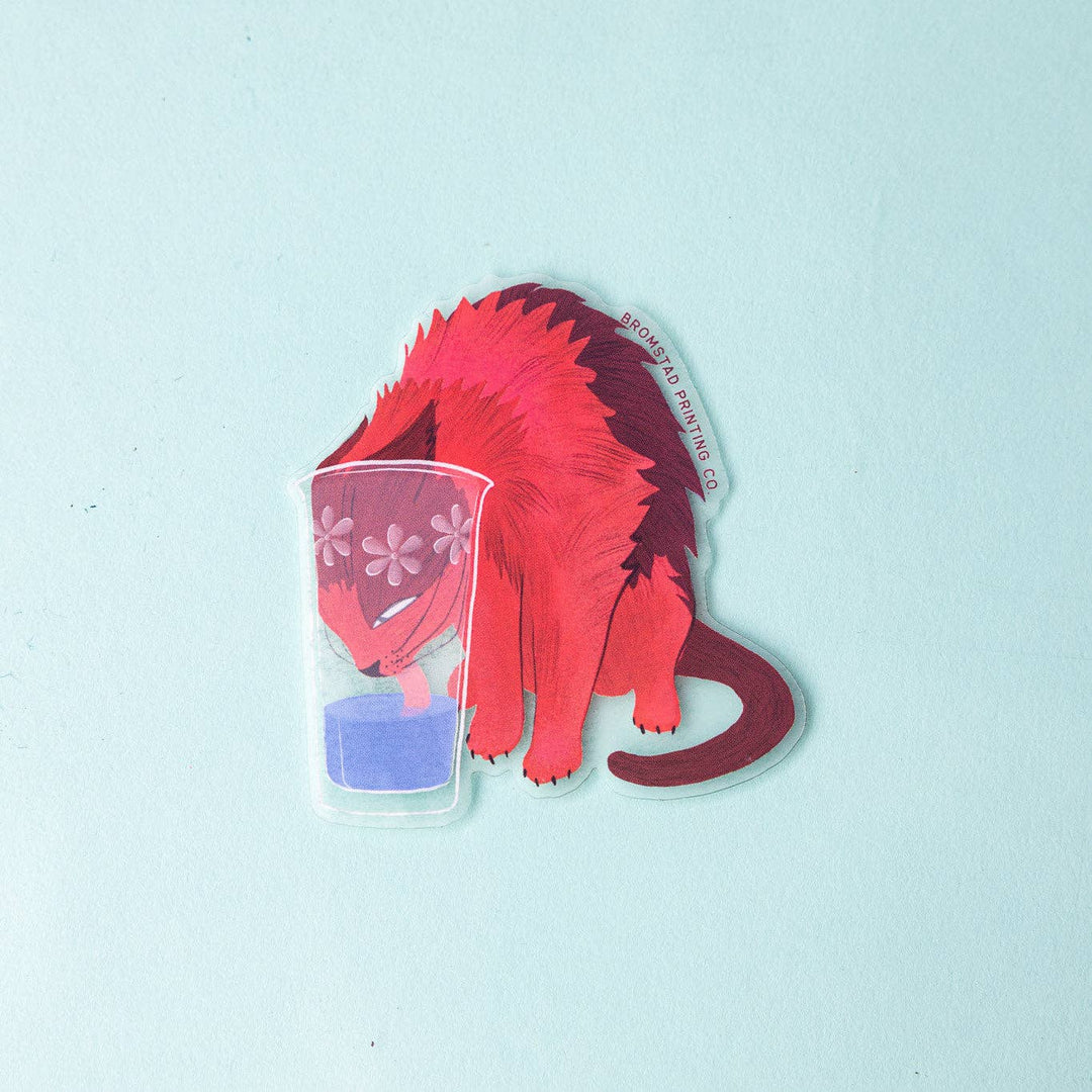 Bromstad Printing : Hydrated Cat Clear Sticker