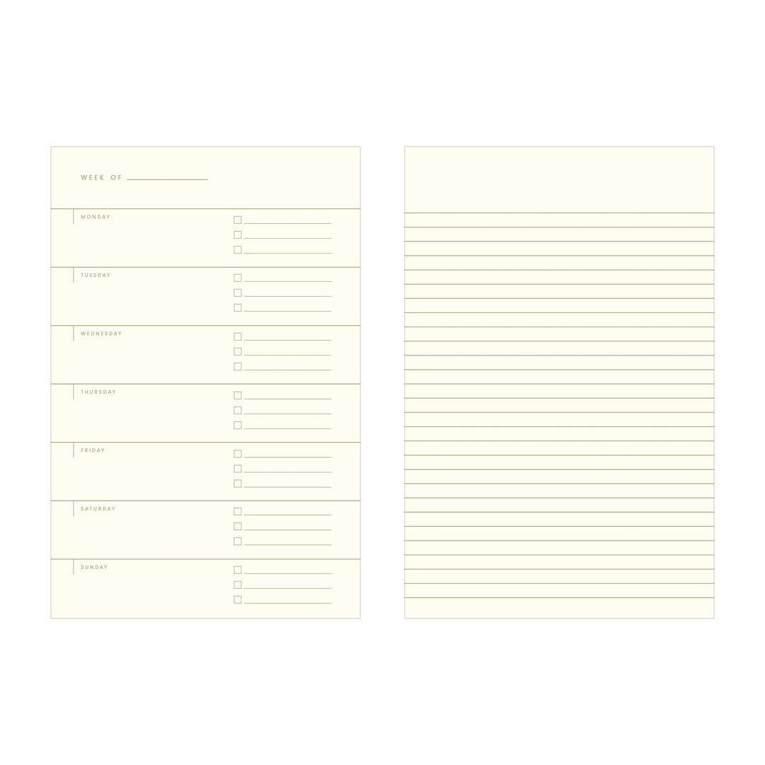 Ruff House : Ruler Grid Undated Weekly Planner Journal