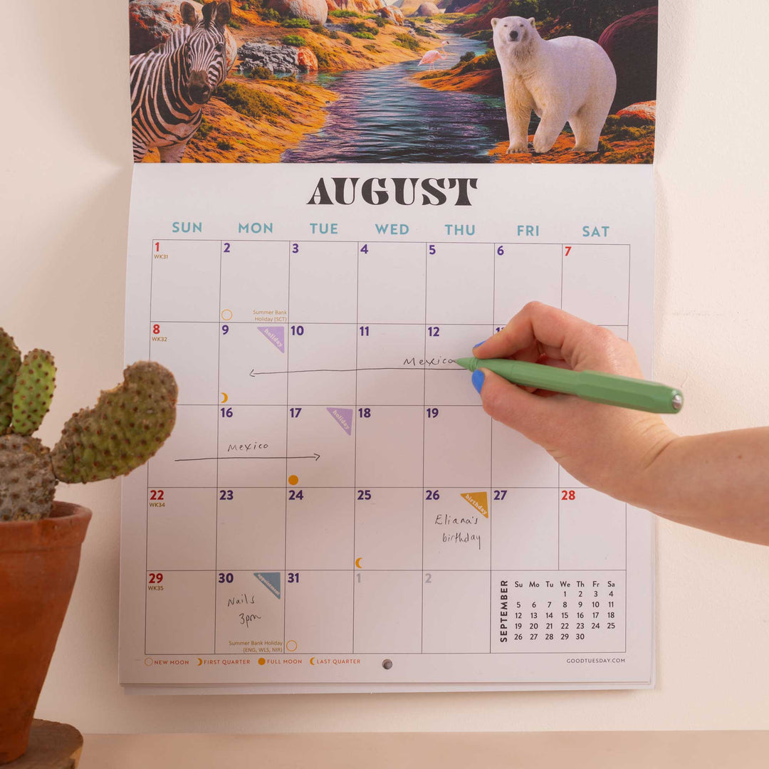 2027 Wall Calendar | Retro Future Spacescapes | Sunday Start
