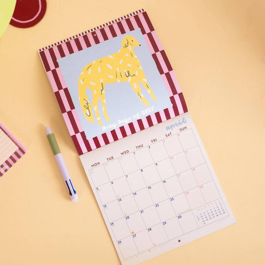 2027 Compact Wall Calendar | Arty Dogs