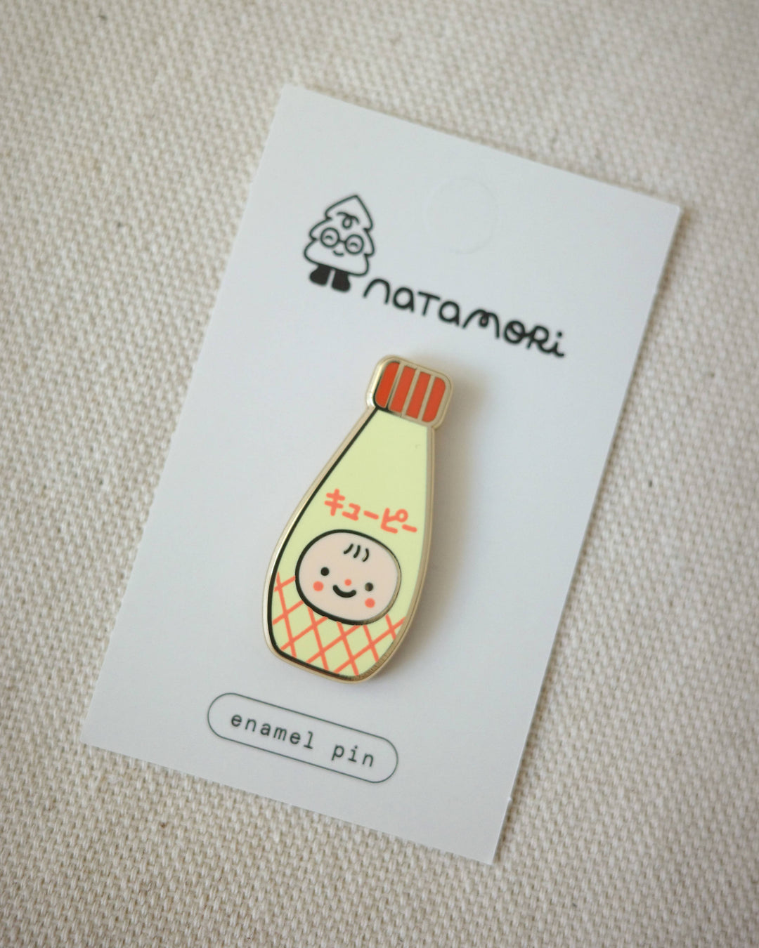 Natamori : enamel pin: Kewpie mayo