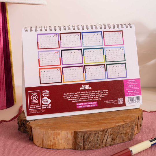 2027 Desk Calendar | Bold Block