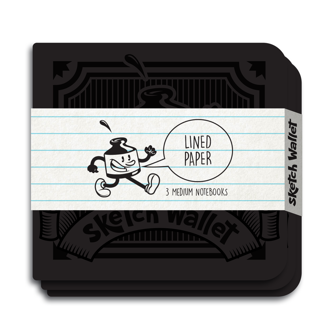 Inky's : Medium Lined Paper Sketchbooks - 3 Pack