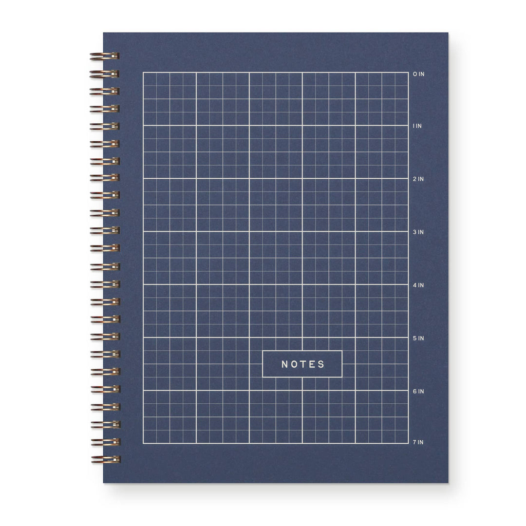 Ruff House : Ruler Grid Notes Journal : Lined Notebook : Deep Blue
