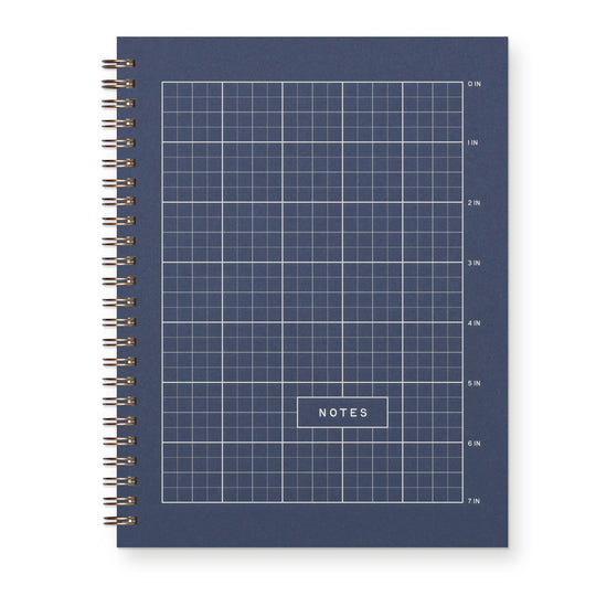 Ruff House : Ruler Grid Notes Journal : Lined Notebook : Deep Blue