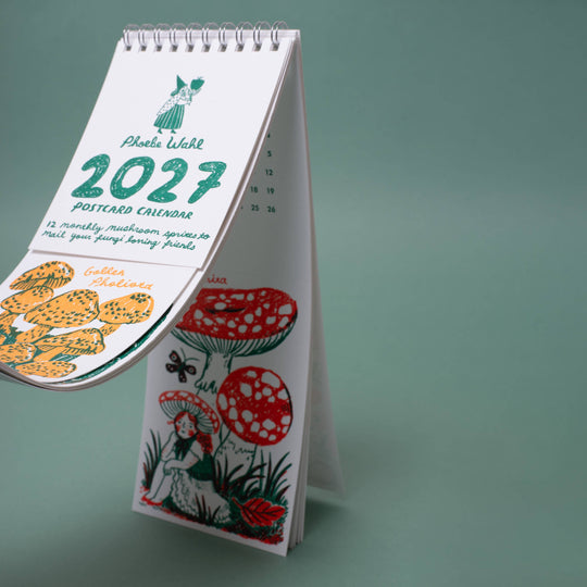 Egg Press Manufacturing : 2027 Gnomes & Mushrooms Postcard Wall Calendar Phoebe Wahl