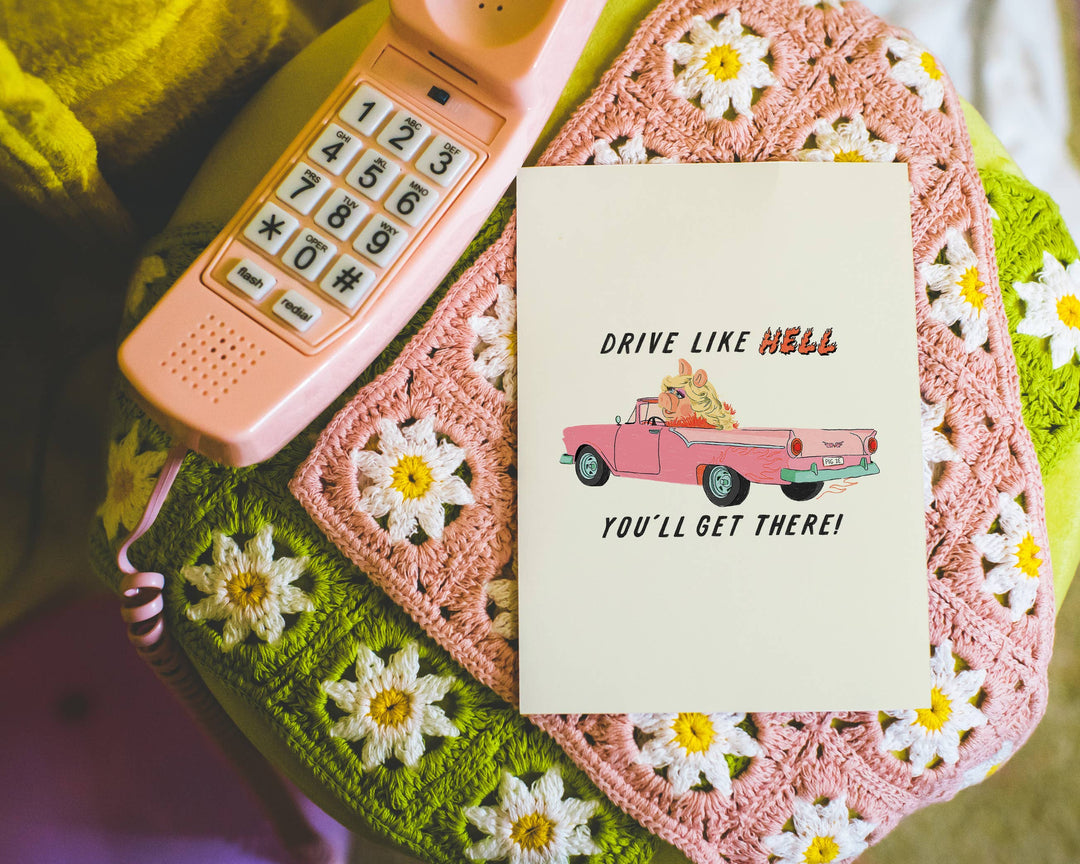 Artbaby : Miss Piggy Drive Like Hell Art Print