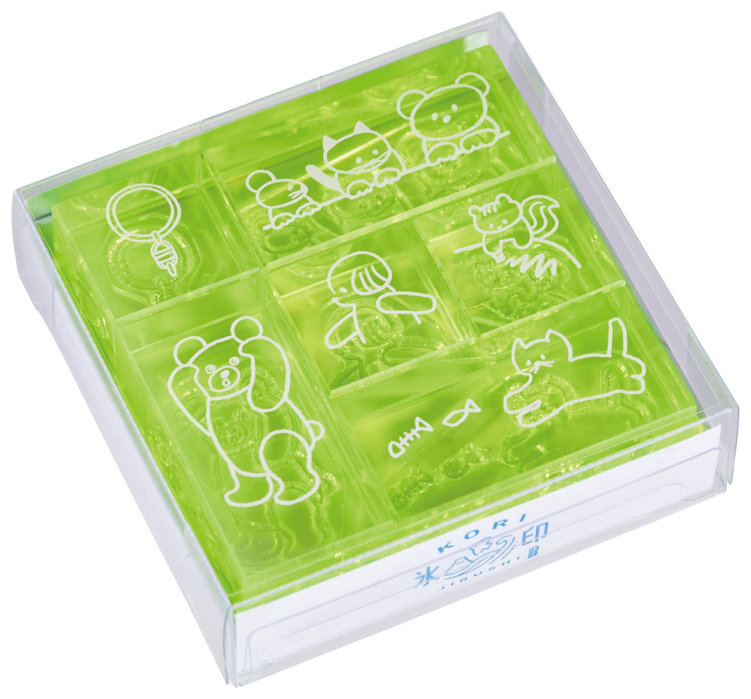 KING JIM : KORI JIRUSHI Color Acrylic Stamp : 6pcs Set