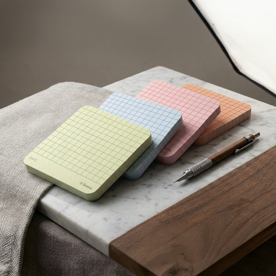 Notsu : 3x3 Sticky Notes 4pk : Graph Grid