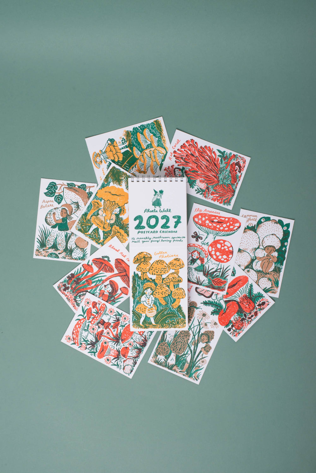 Egg Press Manufacturing : 2027 Gnomes & Mushrooms Postcard Wall Calendar Phoebe Wahl