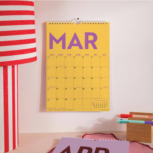 2027 Calendar | Colourburst | A4 | Sunday Start