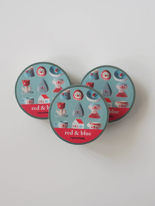 Natamori : Red & blue • washi tape