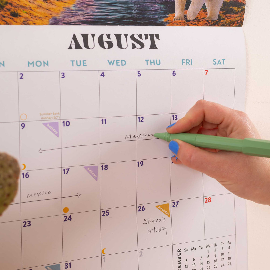2027 Wall Calendar | Retro Future Spacescapes | Sunday Start