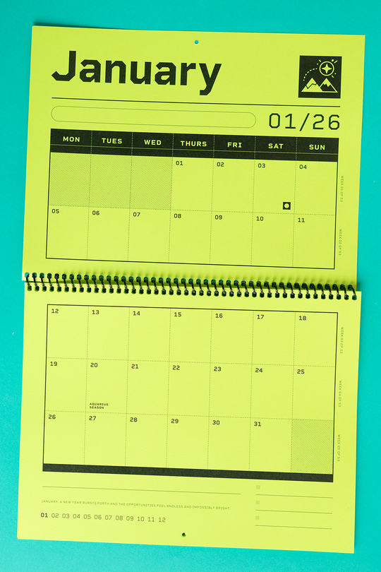 Recess: 2026 Coil Calendar : Strange Year