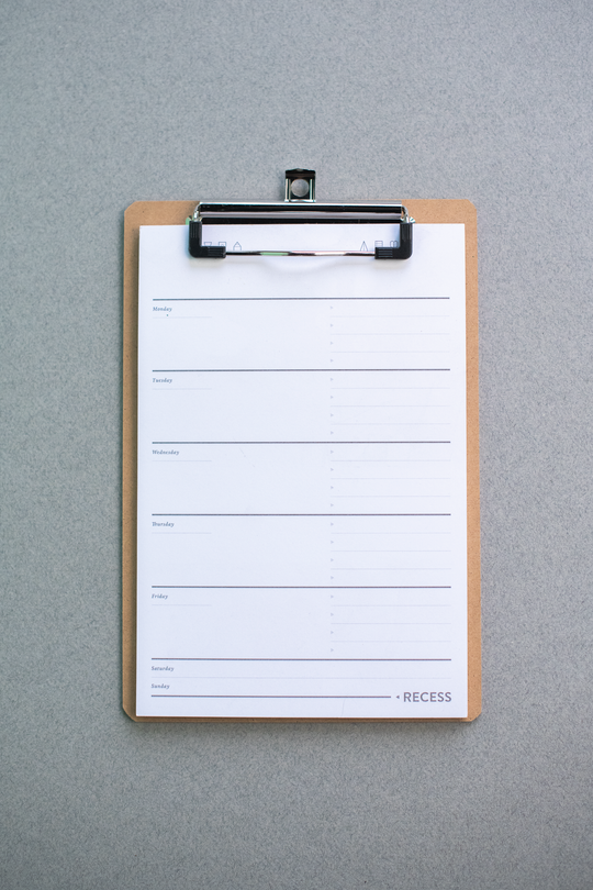 Recess : Weekly Planner w/ Clipboard