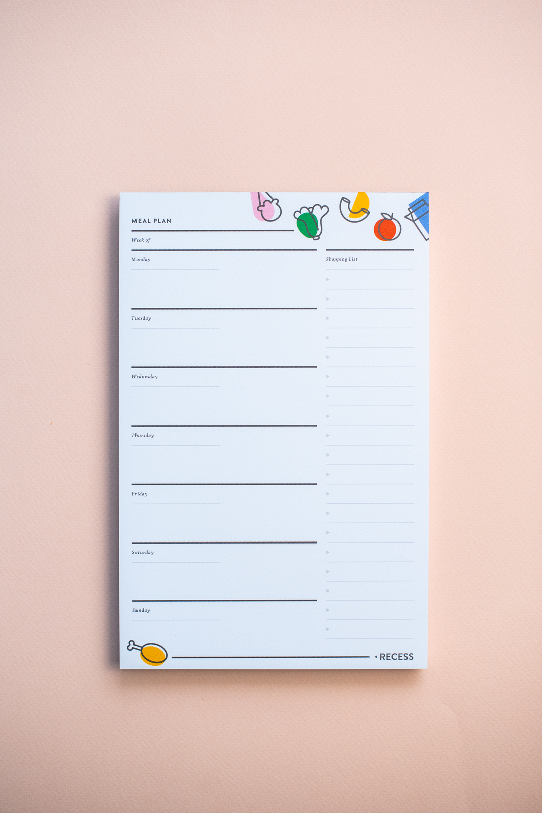 Recess : Meal Planner Pad