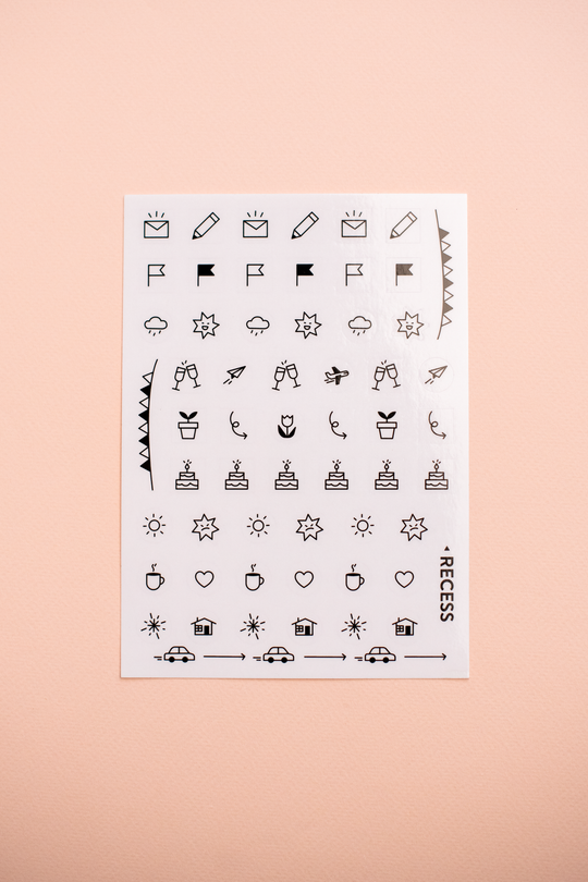 Recess : Sticker Sheet : Transparent Calendar Icons