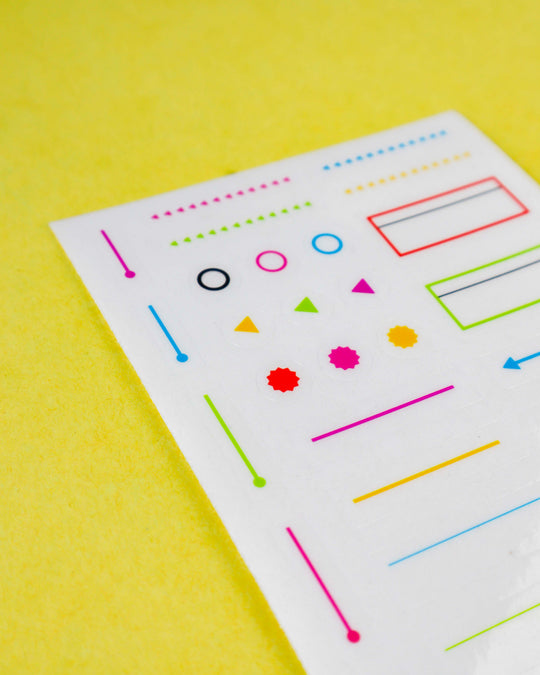 Recess : Sticker Sheet : Planner Guides : Neon